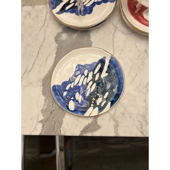 Set of 8 Anthropologie Suite One Studio Mimira 7 1/2" Plates Lindsay Emery - Picture 3 of 12